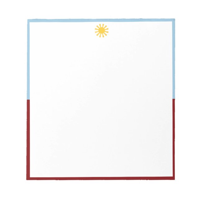 Bloco de Notas Azul Borgonha Explosão Solar (Frente)