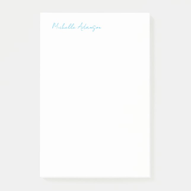 Bloco De Notas Azul-branco-azul-marinho-elegante-Na moda (Frente)