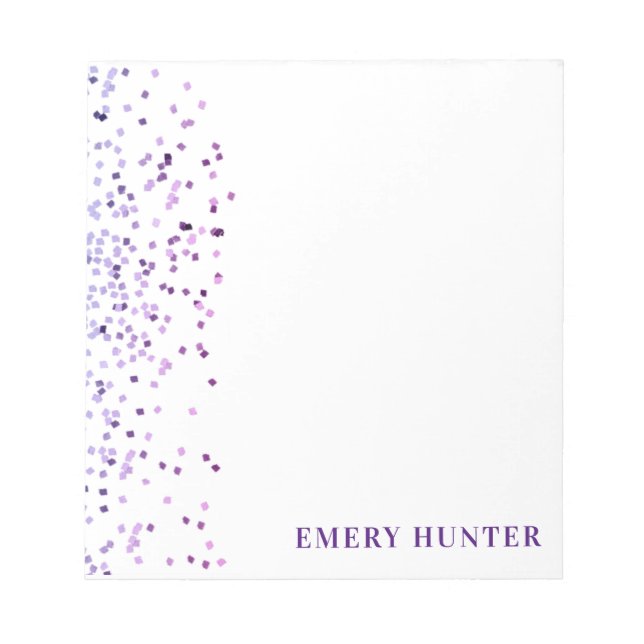 Bloco De Notas Azul brilhante disperso e púrpura (Frente)