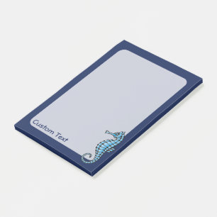 Bloco De Notas Azul Cavalo-Marinho