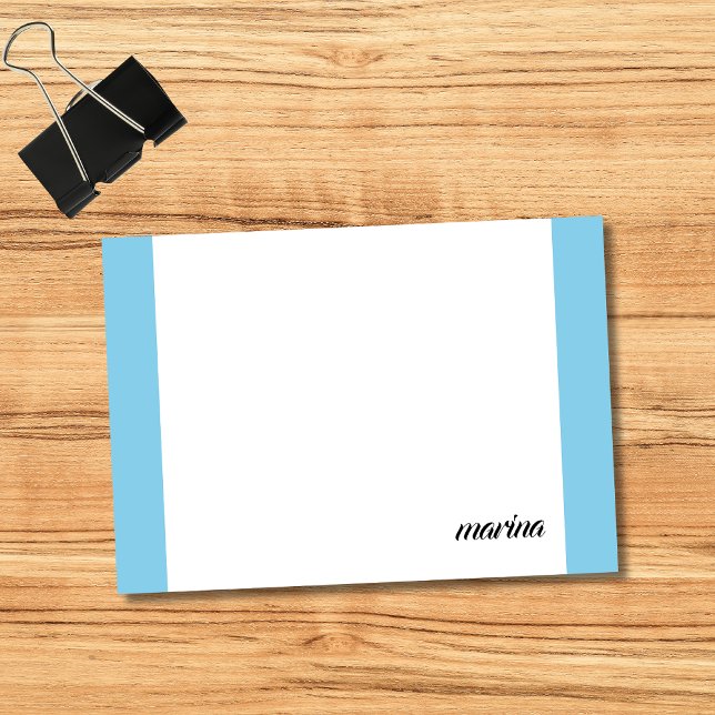 Bloco De Notas Azul Celeste Limpo Simples Nome Profissional  (Criador carregado)