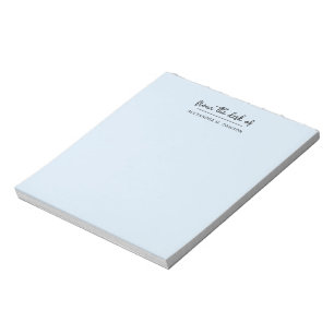 Bloco De Notas Azul Claro Da Mesa Do Nome De Script Simples