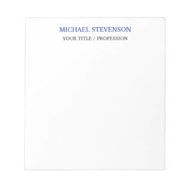 Bloco De Notas Azul clássico especial único branco