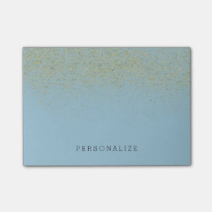 Bloco De Notas Azul contínuo do brilho Dourado