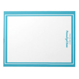 Bloco De Notas Azul de Quadro de Linha Dupla Sem Linha
