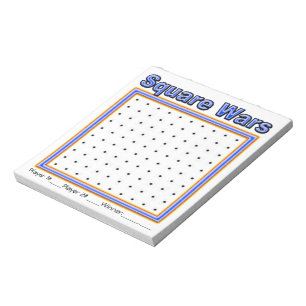 Bloco de notas azul do jogo do ponto dos speck