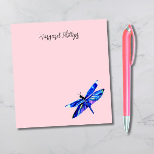 Bloco De Notas Azul Dragonfly Pastel personalizado, cor-de-rosa,