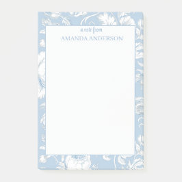 Bloco De Notas Azul e Branco Chinoiserie Nome Personalizado