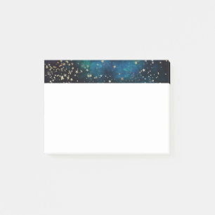 Bloco De Notas Azul e ouro sob o céu nocturno das estrelas