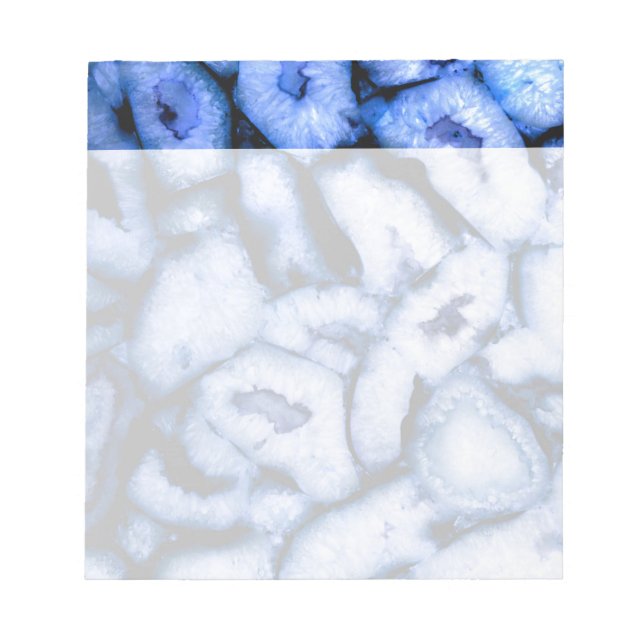 Bloco De Notas Azul elegante agita gemstones azuis quartzo azul (Frente)