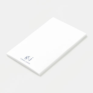 Bloco De Notas Azul empoeirado mínimo elegante monograma branco e