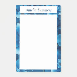 Bloco De Notas Azul Floral Personalizado