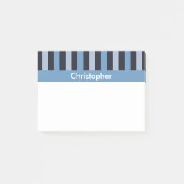 Bloco De Notas Azul lustroso listrado