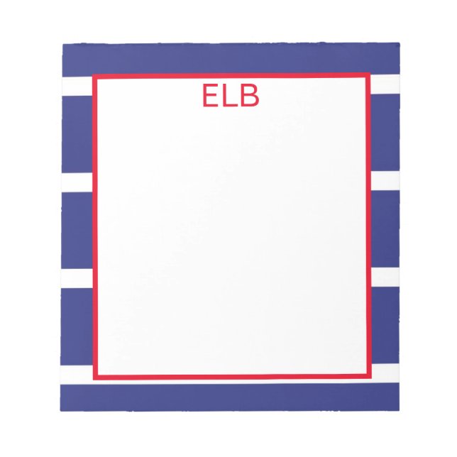 Bloco de notas azul Marinho de faixa larga (Frente)