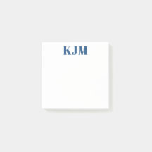 Bloco de Notas Azul Marinho Monogramado Simples