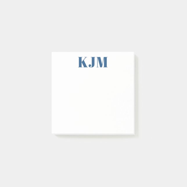 Bloco de Notas Azul Marinho Monogramado Simples (Frente)