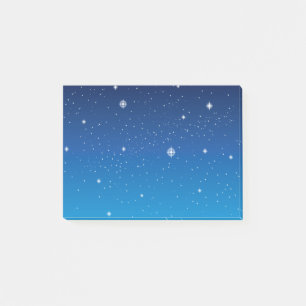 Bloco De Notas Azul profundo céu noturno estrelado