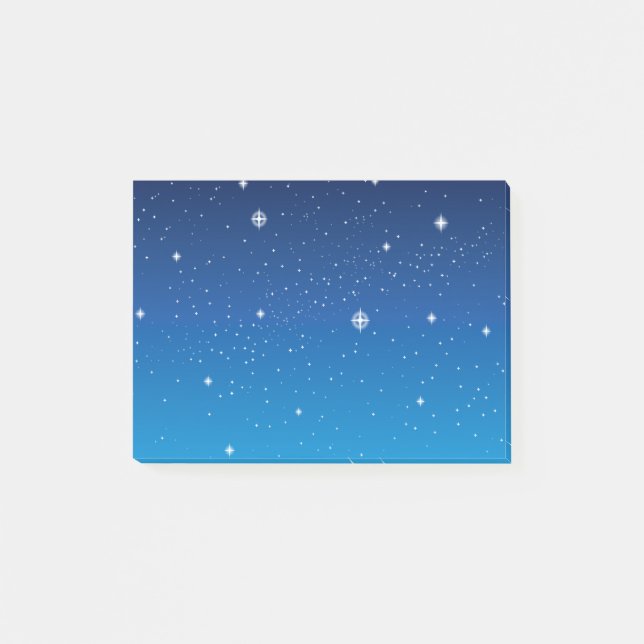 Bloco De Notas Azul profundo céu noturno estrelado (Frente)
