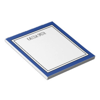 Bloco De Notas Azul Real Branco Personalizado Cor Editável