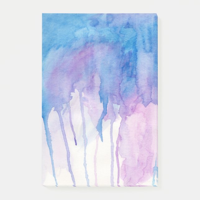Bloco de notas azul & roxo da aguarela | (Frente)