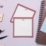 Bloco De Notas Azul Vermelho Monograma<br><div class="desc">Notebooks monogramados com uma estrutura de vermelho e marinho azul. Adicione suas iniciais e nome. Um design simples e limpo para qualquer um.</div>