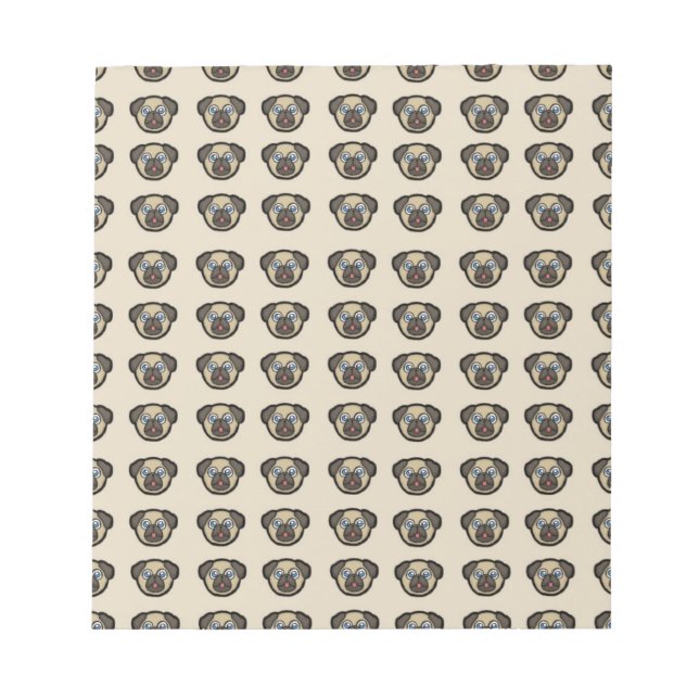 Bloco De Notas azulejo BG do pug (Frente)