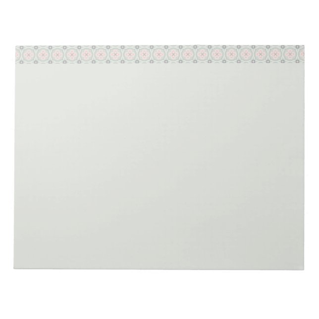 Bloco De Notas Azulejos Florais Verde Pastel (Frente)