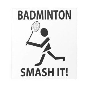 Bloco De Notas Badminton Smash It Jogador Esportivo Treinador Bad
