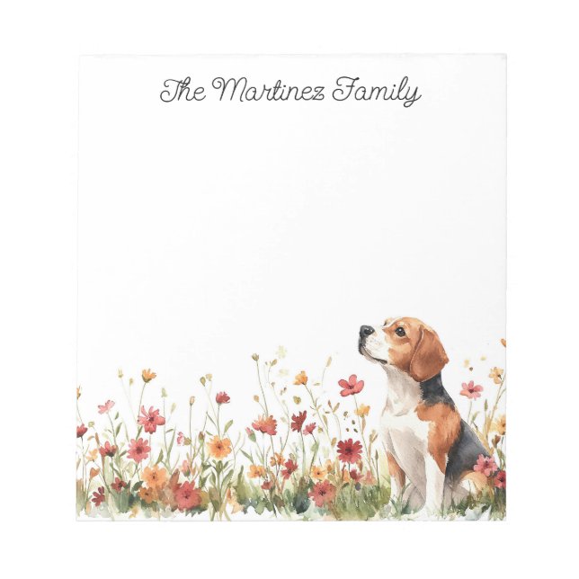 Bloco De Notas Baga-branca com flores selvagens personalizadas (Frente)
