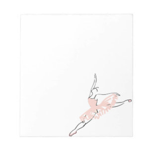 Bloco De Notas Bailarina cor-de-rosa bonito