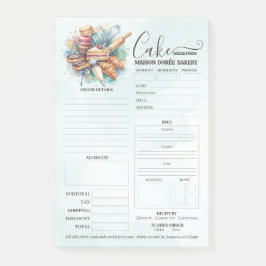 Bloco De Notas Bakery Store Pastry Chef Cake Baker Order Form