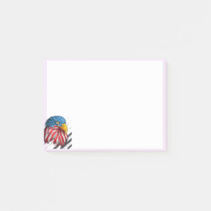 Bloco De Notas Bald Eagle Bird USA Bandeira Chorando América Patr