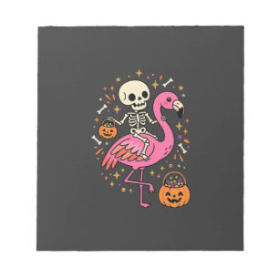 Bloco De Notas Balde de Doces de Esqueleto de Flamingo de Hallowe