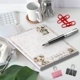 Bloco De Notas Balde de Flores para Cachorro Caprichoso – Design 