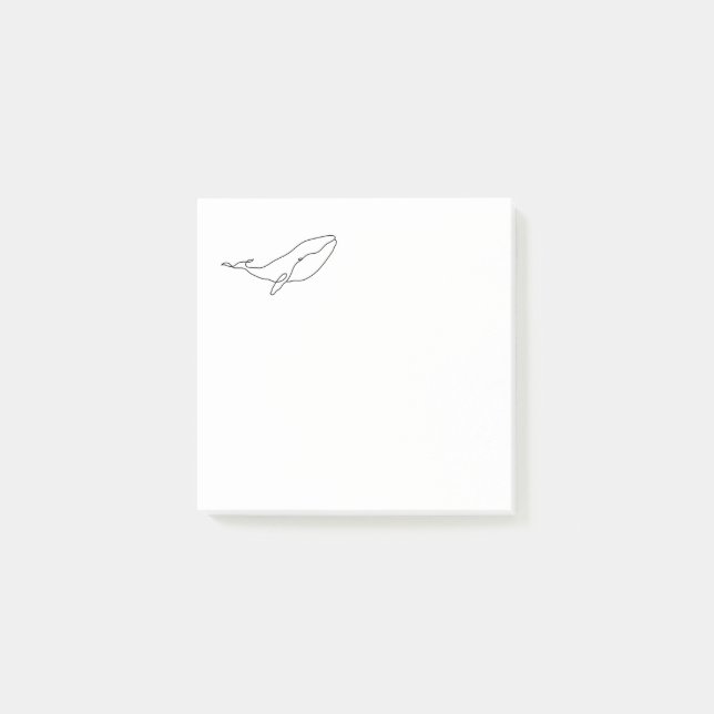 Bloco De Notas Baleia, ilustração da arte da linha (Frente)
