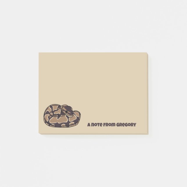 Bloco De Notas Ball Python Cobra, Brown e Tan Personalizados (Frente)