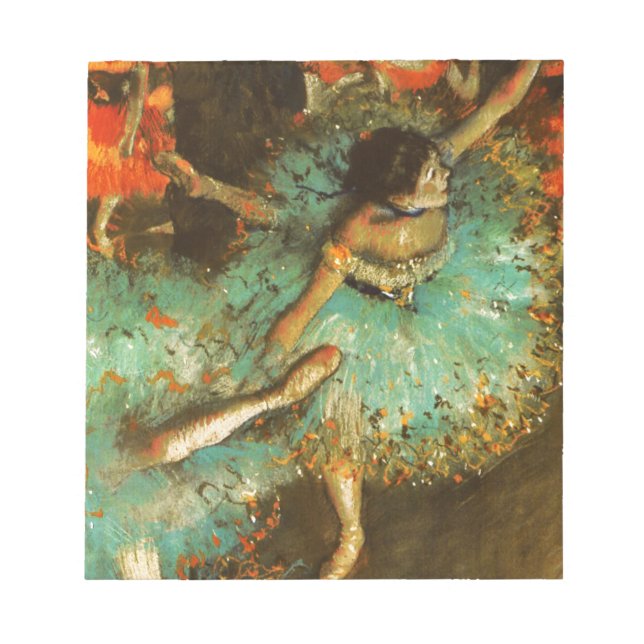 Bloco De Notas Ballerina Dance Green Dancer Edger Degas Painting (Frente)