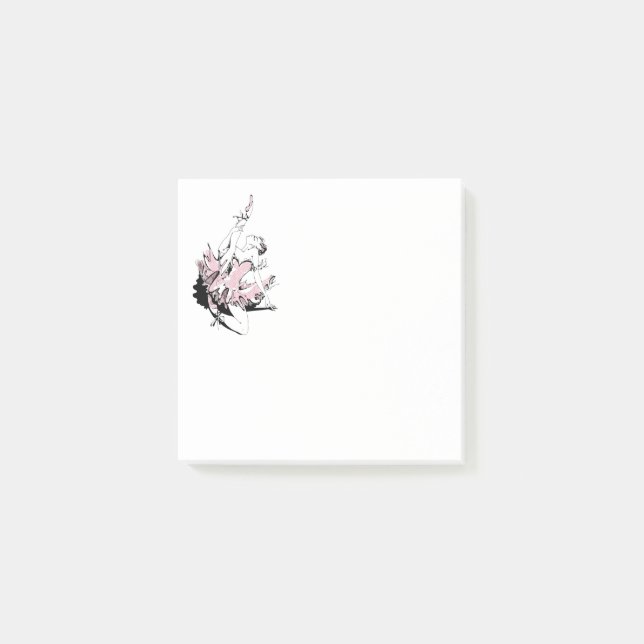 Bloco De Notas Ballerina Esticando-se em Tutu Rosa (Frente)