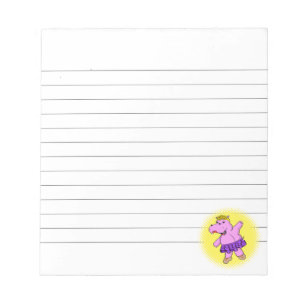 Bloco De Notas Ballerina Hippo Com Tutu Vinculado