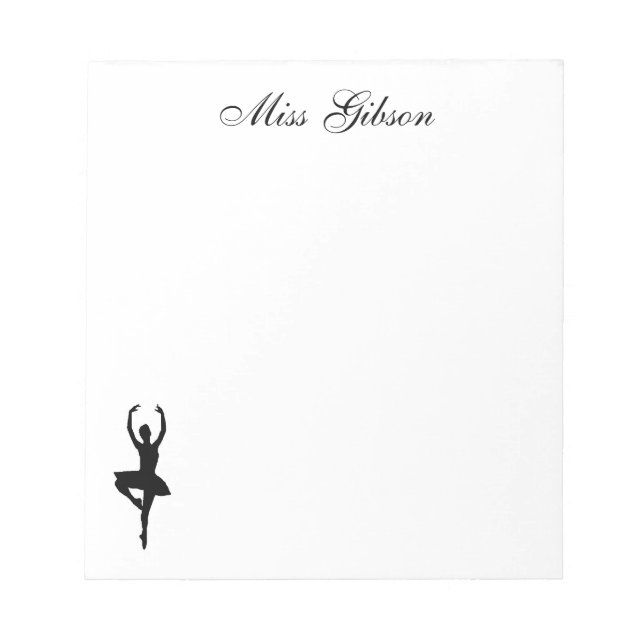 Bloco De Notas Ballerina - Notepad Personalizado (Frente)