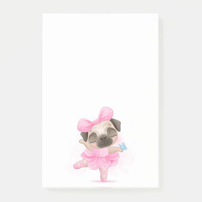 Bloco De Notas Ballerina Pug (Frente)