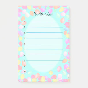 Bloco De Notas Balões coloridos de Pastel na lista de turquesas a