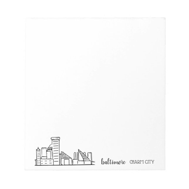 Bloco De Notas Baltimore Skyline (Frente)