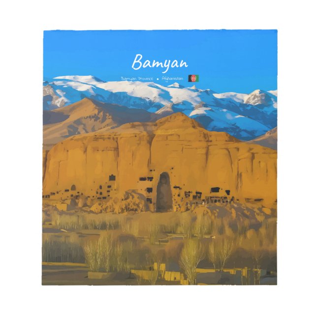 Bloco De Notas Bamyan, Afeganistão - Vale do Penhasco de Buda (Frente)
