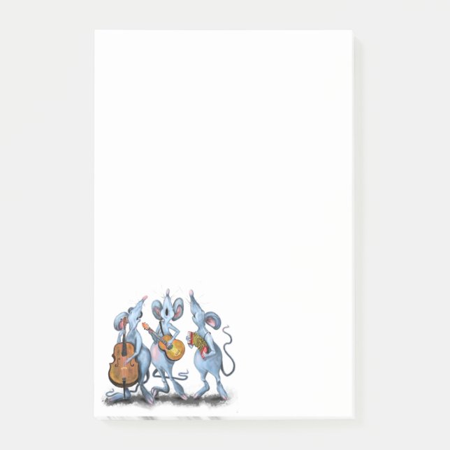 Bloco De Notas Banda de Música do Rato Feliz Notas Post-it® Diver (Frente)