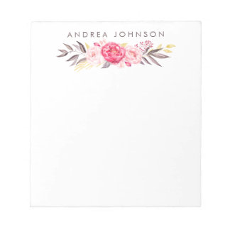 Bloco De Notas Banda Personalizada do Designer do Buquê de Aquare