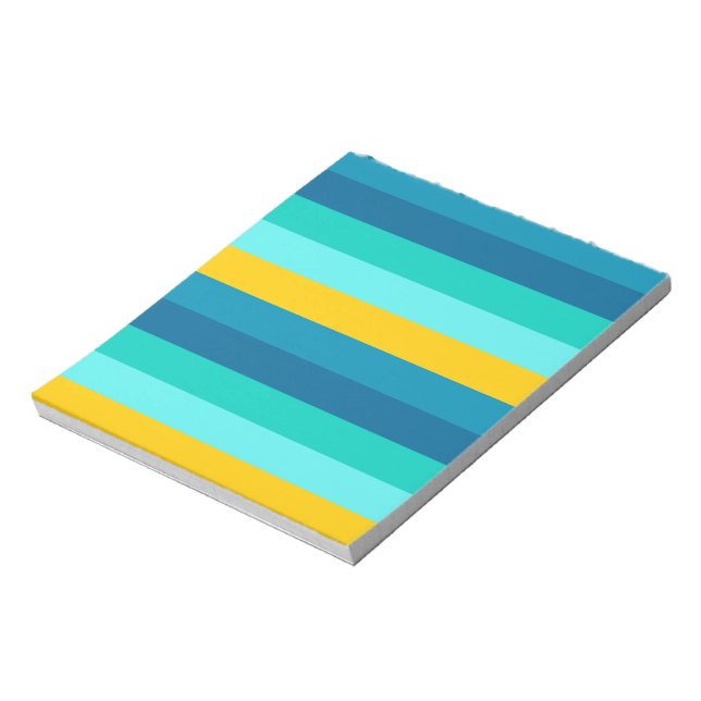 Bloco De Notas Bandas de Limão do Oceano Amarelo Azul (Invertido)