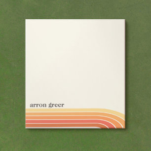 Bloco De Notas Bandas de Retrô Laranja Boho