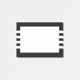 Bloco De Notas Bandas Geométricas Negras e Brancas Minimalistas