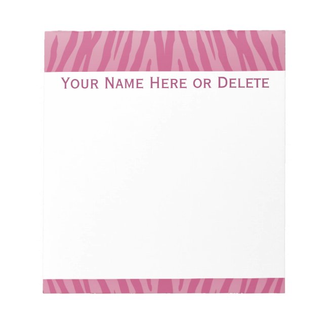 Bloco De Notas Bandas-zebra rosa-chic (Frente)